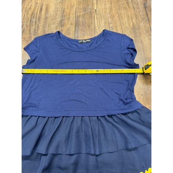 Kim & Cami Shirt, Cottage Core, Ruffles Rick Rack Dress Shirt Navy ,Med. - Picture 4 of 8